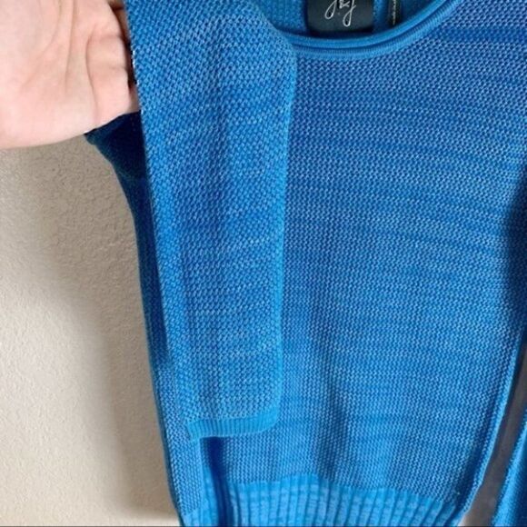 J & J netted sweater blue XS Minimalist simple modern neutral capsule timeless - Picture 3 of 12